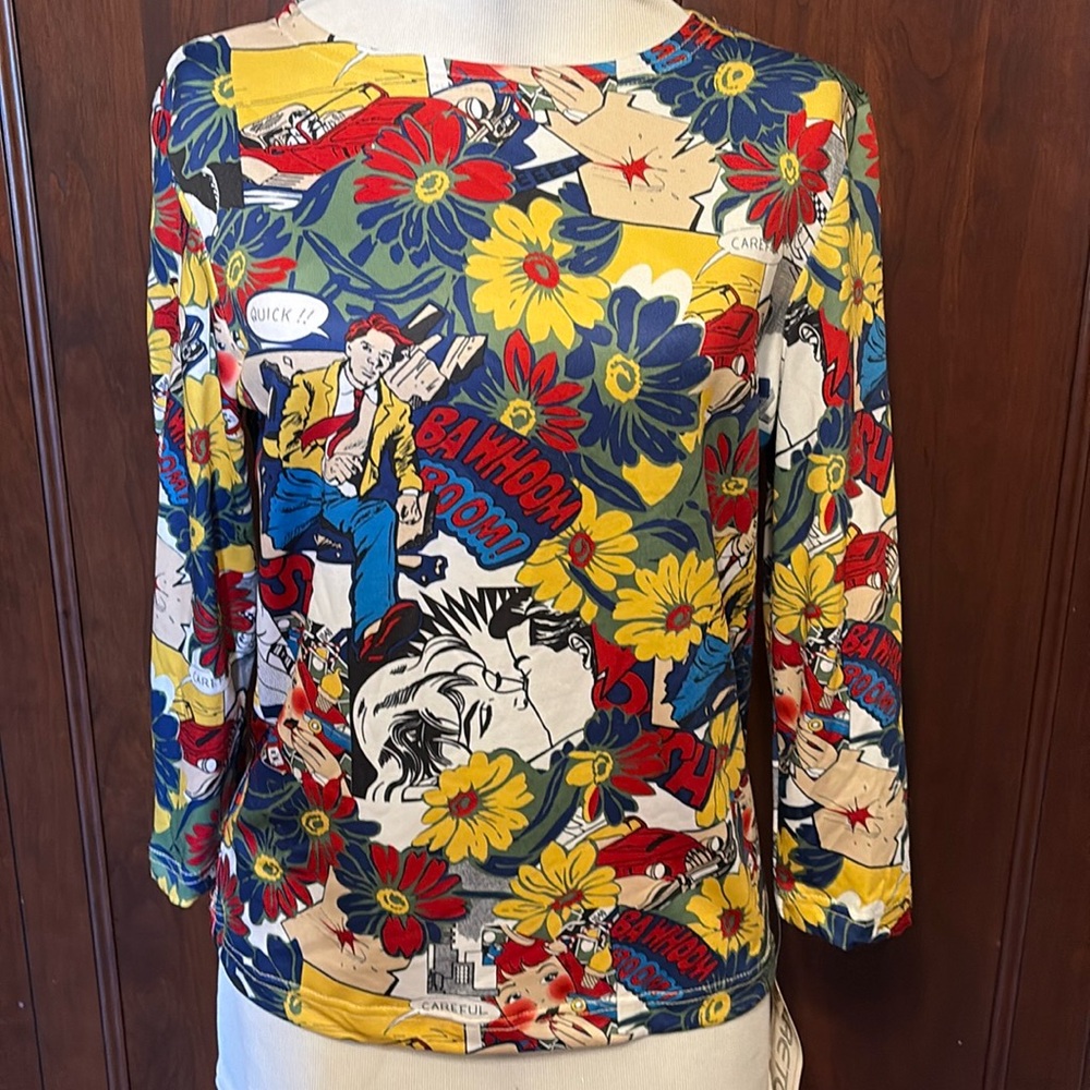 Rare Y2K Cactus Flower Comic Strip Tee